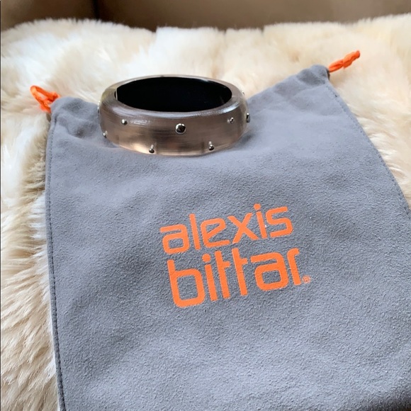 Alexis Bittar Studded Lucite Cuff Bangle Bracelet - Picture 3 of 6